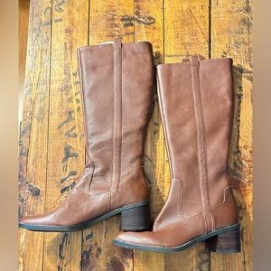 Calvin Klein Haydee knee high leather boots size 8 1/2
